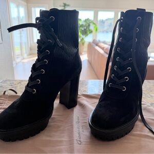 Gianvito Rossi Black Lace-Up Boots